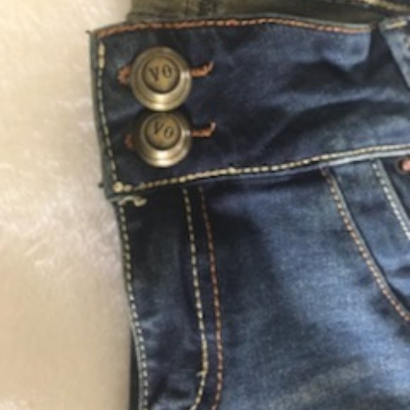 🔸3/50$!! NWOT Beautiful Gold Embroidered Curvy Pocket Boot Cut VO Jeans - Picture 6 of 15